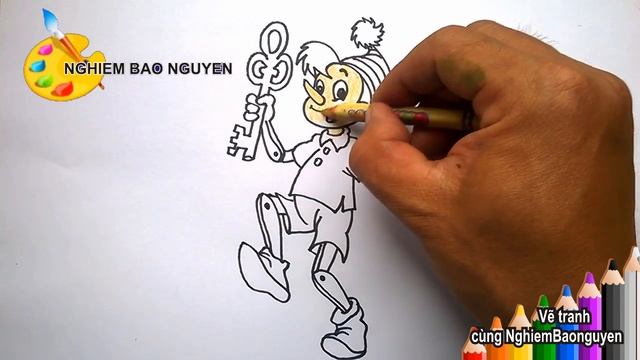 Vẽ cậu bé người gỗ Buratino/How to Draw Buratino смотреть онлайн