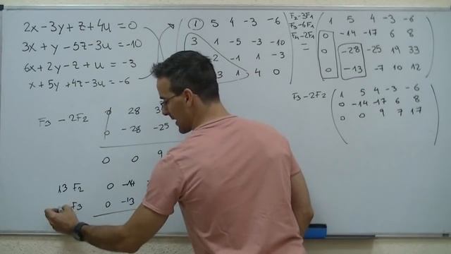 Sistema De Ecuaciones Con 4 Incognitas Reduccion GAUSS BACHILLERATO Matematicas Cuatro