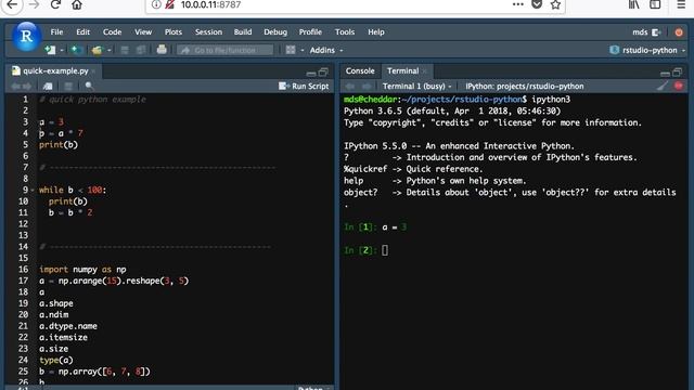 Using python inside the RStudio Server IDE смотреть онлайн