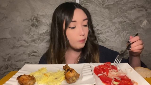 МУКБАНГ пюре с курицей ?