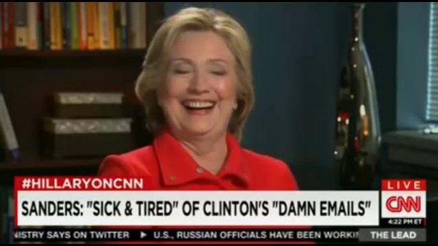 Hillary Clinton laughs when Jake Tapper asks about her email server смотреть онлайн