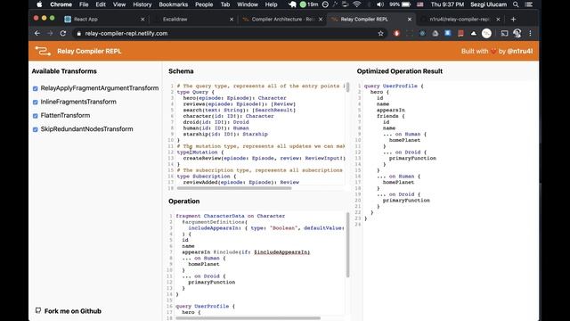 Found a nifty tool that shows Relay compiler transforms in action смотреть онлайн