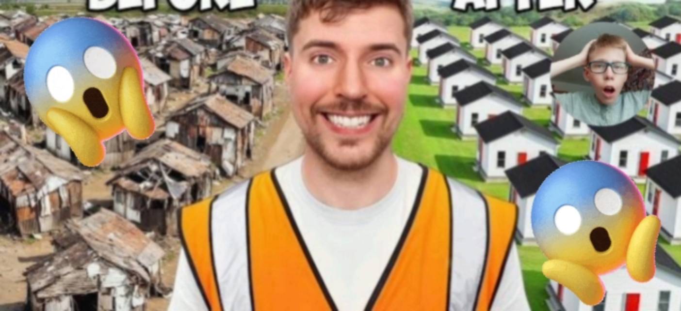 Реакция на мистера Биста! Я Построил 100 Домов и Раздал Их! Реакция Димы на MrBeast!