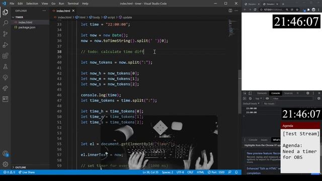 Coding an offline countdown timer for OBS смотреть онлайн