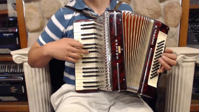 2191 - Dark Red Hohner Imperial III MM 34 48 $795 смотреть онлайн