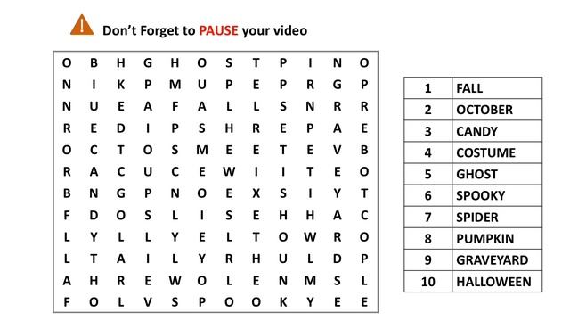 Creative Kids Word Search #10 About HALLOWEEN!