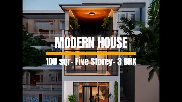 INTRODUCTION VIDEO FOR MODERN HOUSE┃5 x 20 m┃100sqr┃ by Sketchup and Enscape.┃ELEVATION┃ANIMATION смотреть онлайн