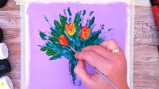 Как нарисовать ТЮЛЬПАНЫ, РОЗЫ, РОМАШКИ | Рисунок на 8 марта | Урок рисования для начинающих смотреть онлайн