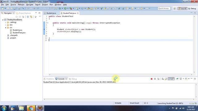 How to call the method using this keyword? | Java this keyword (access method) | Java Tutorial смотреть онлайн