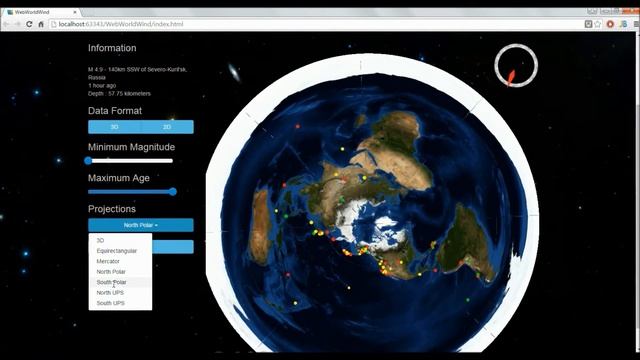 JavaScript Earthquake Viewer Demo смотреть онлайн