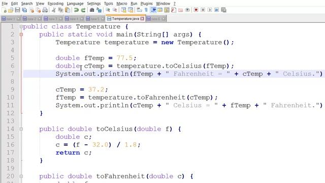 Java: Temperature Conversion смотреть онлайн