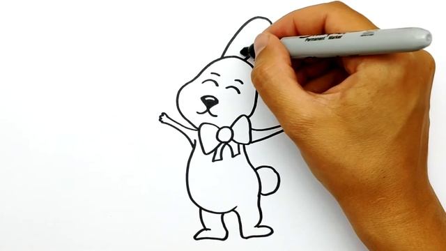 Как нарисовать Милого Зайчика с Шариками на День Рождения. Рисунки для срисовки. Просто рисуем зайц смотреть онлайн