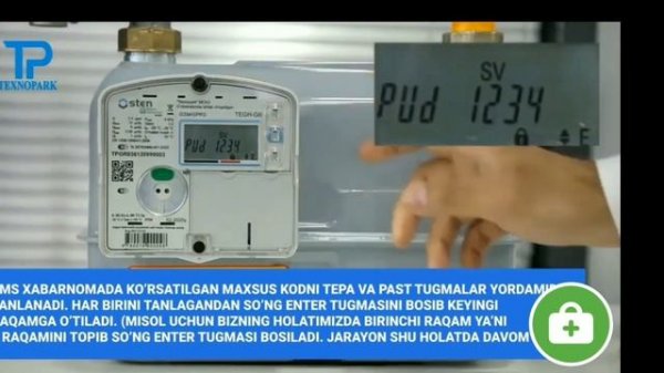 OSTEN gaz hisoblagichining klapanini ochish bo'yicha qo'llanma