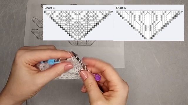 Ажурная шаль с центральным узором | Часть 1