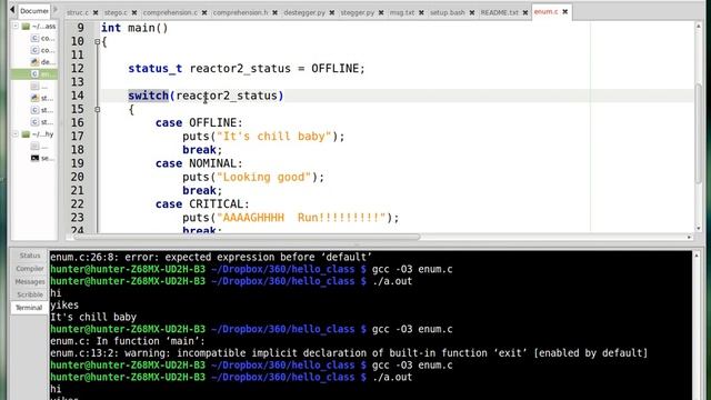 Enums and Switch! C Tutorial 15 смотреть онлайн