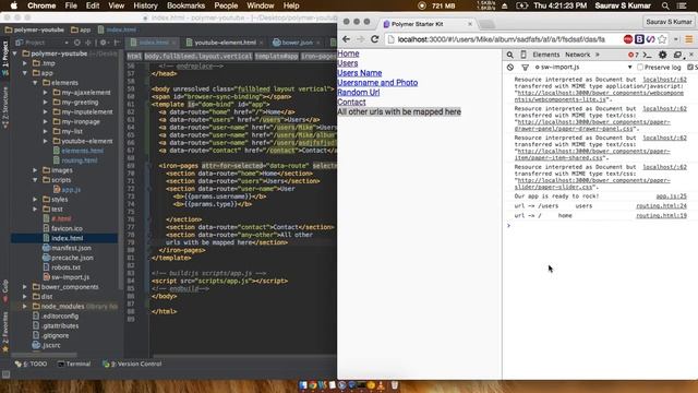 Polymer 1.0 Tutorials #55 WildCards in Routing Page js Part 5 in Polymer web app смотреть онлайн