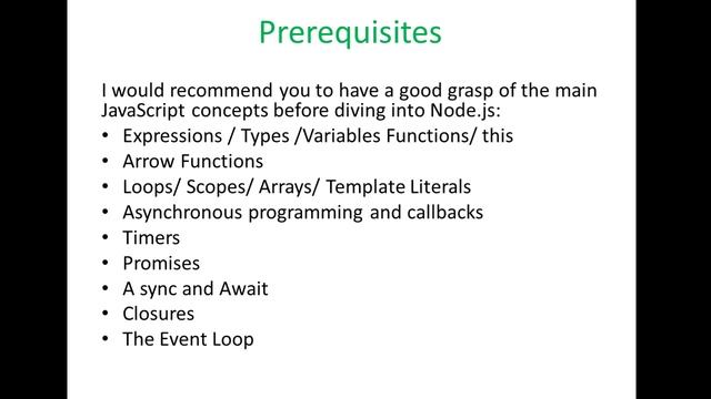 02 Prerequisites before starting Nodejs смотреть онлайн