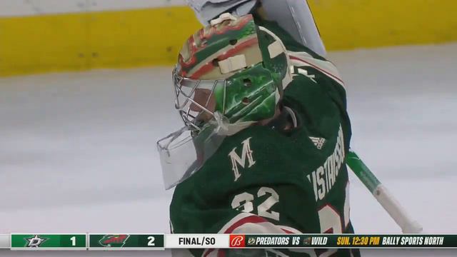 Wild Breakaway: Gustavsson makes big saves to beat Dallas смотреть онлайн