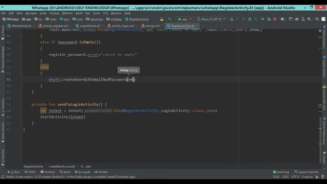 8. Create User Account Using E-mail And Password In Firebase Android Studio смотреть онлайн
