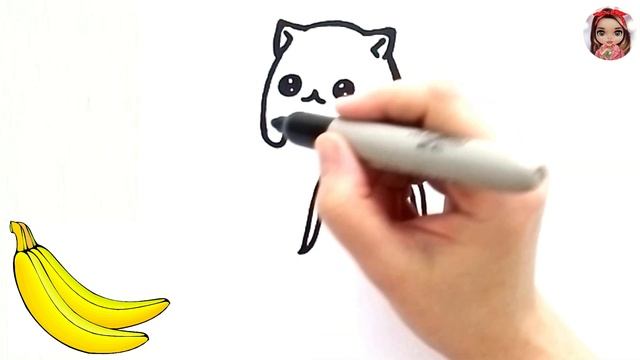 КАК рисовать Кавайного КОТИКА. РАСКРАСКИ детям смотреть онлайн