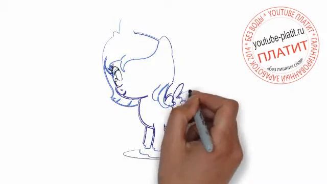 Как поэтапно карандашом нарисовать маленькую пони Луну смотреть онлайн
