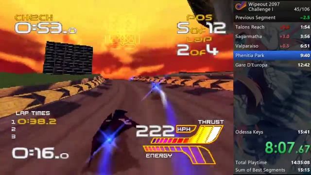 WipEout XL challenge I in 15:36:940 смотреть онлайн