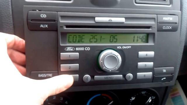 Код разблокировки аудио форд фиеста V Ford Fiesta V Sony 6000CD смотреть онлайн