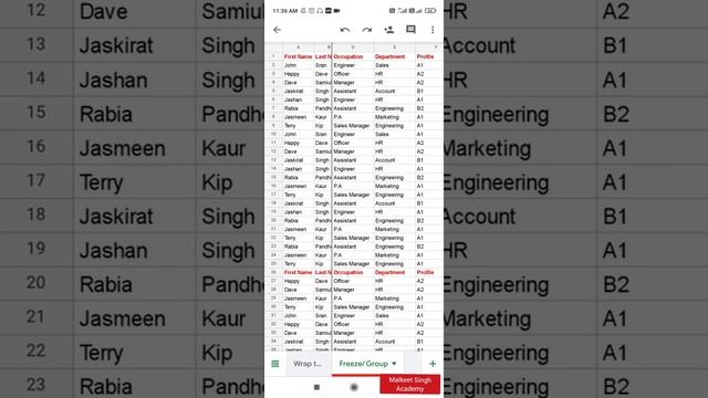 How to freeze Columns in Google sheets Mobile App || How to create groups and split sheet in Sheets смотреть онлайн