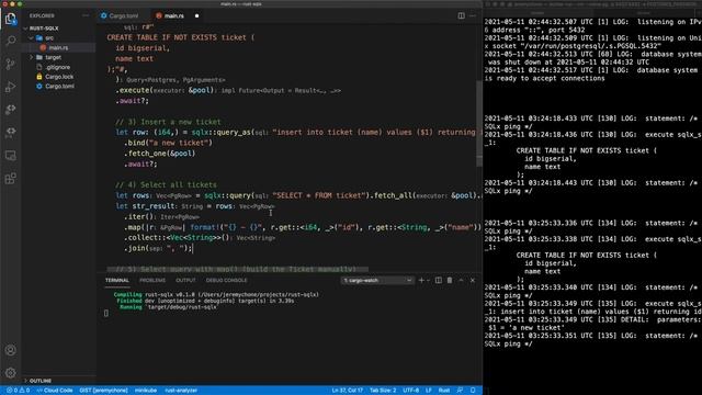 Rust to Postgres Database with SQLX - Rust Lang Tutorial 2021 смотреть онлайн
