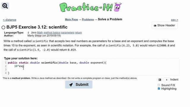 Java Practice It || 3.12 scientific || method basics, parameters, return, math. смотреть онлайн