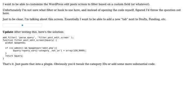 Wordpress: Is There a WordPress Hook to Filter the Edit Posts View? (2 Solutions!!) смотреть онлайн