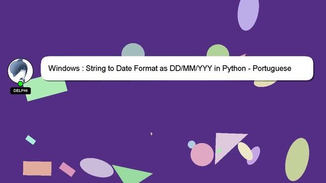 Windows : String to Date Format as DD/MM/YYY in Python - Portuguese смотреть онлайн