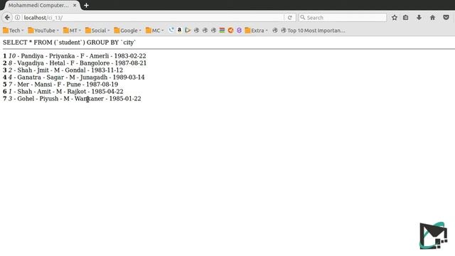 13 - CodeIgniter Hindi - Select Query - group by - join - order by - distinct - aggregate function смотреть онлайн