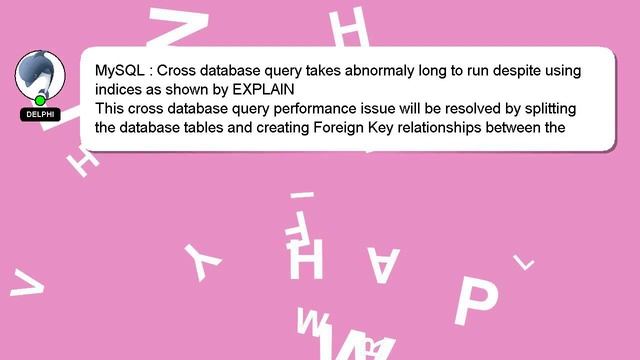 MySQL : Cross database query takes abnormaly long to run despite using indices as shown by EXPLAIN смотреть онлайн