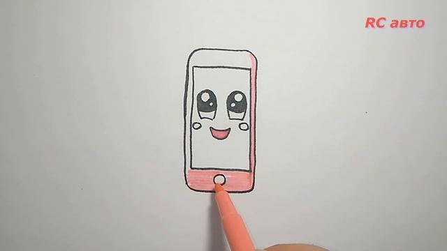 Как нарисовать телефон /how to draw а telephone смотреть онлайн