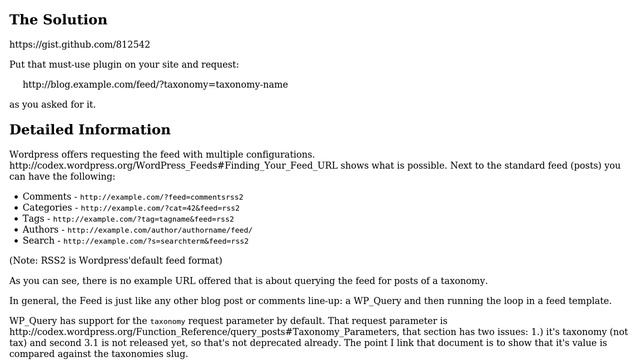 Wordpress: RSS Feed for posts containing any term from a taxonomy (2 Solutions!!) смотреть онлайн