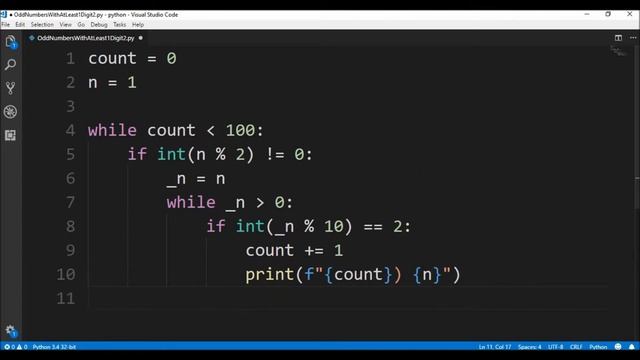 odd numbers with at least 1 digit 2 in python ? смотреть онлайн