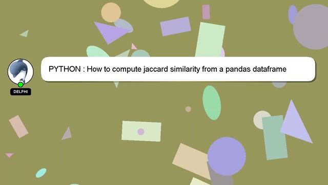 PYTHON : How to compute jaccard similarity from a pandas dataframe смотреть онлайн