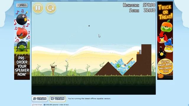 Angry Birds Chrome - Poached Eggs level 2-2 3 star walkthrough смотреть онлайн