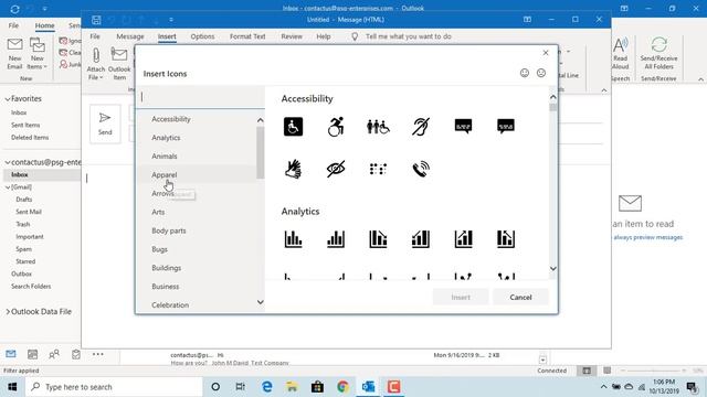 How to Insert Icons into an email in Outlook - Office 365 смотреть онлайн