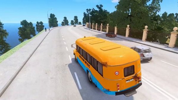 GTA 4 Car Crashes - School Bus Crash Testing Real Car Mods Ep.6