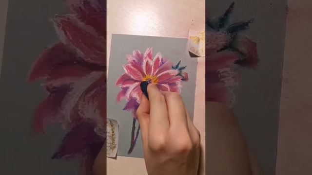 Drawing flower with pastel | Drawing DAHLIA flower смотреть онлайн
