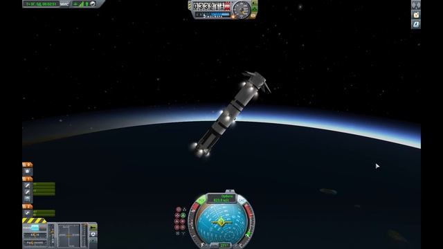 KSP/Выводим спутник на орбиту/Посадка первой ступени ракеты в океан. смотреть онлайн