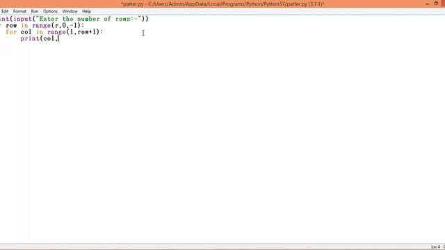 Number Pattern- 2 | How to print number pattern in Python смотреть онлайн