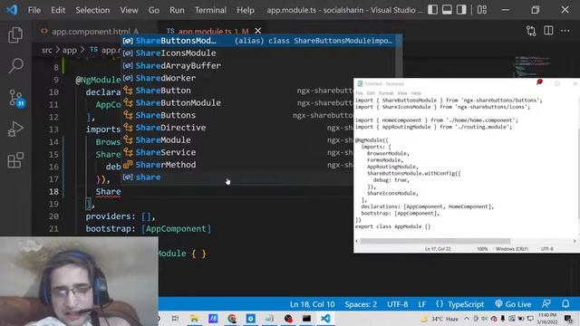 Angular 13 ngx-sharebuttons Example to Embed Material Theme Social Sharing Buttons in TypeScript смотреть онлайн