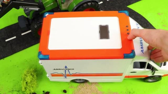 Tractor, Concrete Mixer And Fire Truck For Kids