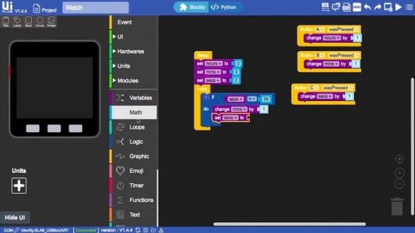 ⌚️ UIFlow для начинающих. Урок 8. Наручные часы из Watch Kit