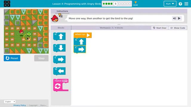 Course B Programming with Angry Birds Lesson 4.5 Code.org Tutorial with Answers смотреть онлайн