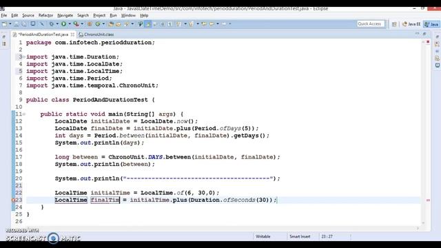 Java 8 date/time Duration  APIs смотреть онлайн