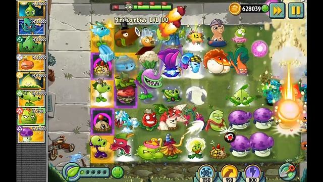 PvZ 2 - Mini Zombi Ladrillo NVL 100 vs Todas las Plantas NVL 32000 смотреть онлайн